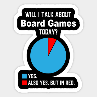 Will I Talk About Board Games Today - Tabletop Board Gaming Sticker